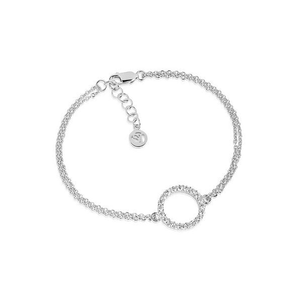 Biella Grande armbånd fra Sif Jakobs Jewellery i rhodineret 925 sterlingsølv med klare zirkoner.
